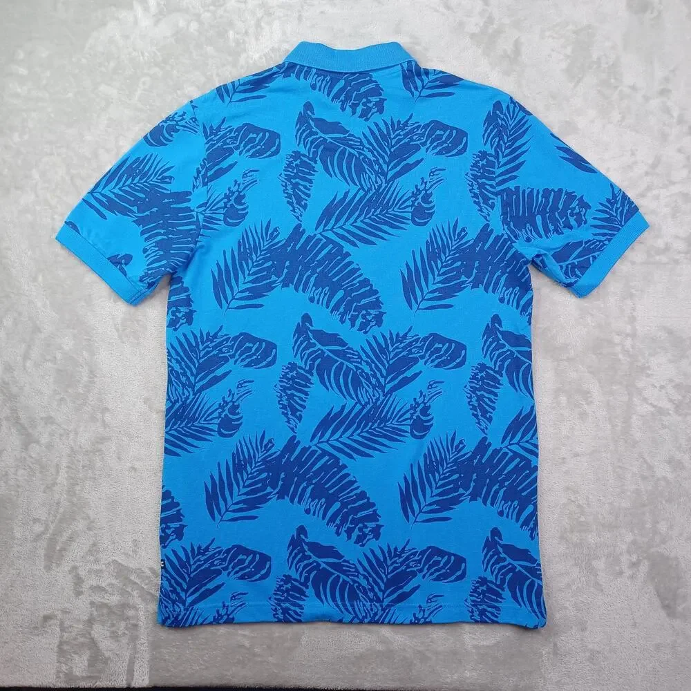 CHAPS Pique Polo Shirt Lot of Two Mens S Blue Green Tropical Tribal Short Sleeve